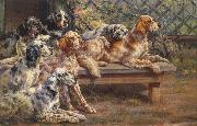 Osthaus, Edmund Henry Seven English Setters oil painting